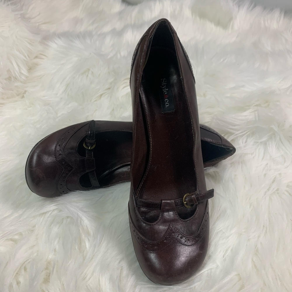 Vintage Style and Co Brown Leather Mary Jane